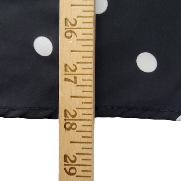 Peter Nygard Blouse Sz 3X Polka Dot Button Front Tie Bottom Roll Tab Black White - Picture 6 of 8